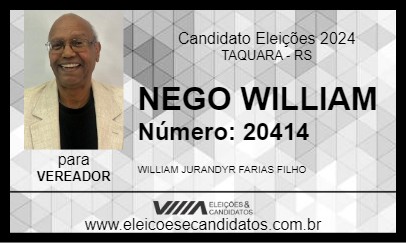 Candidato NEGO WILLIAM 2024 - TAQUARA - Eleições