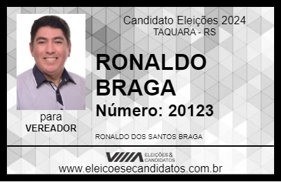 Candidato RONALDO BRAGA 2024 - TAQUARA - Eleições