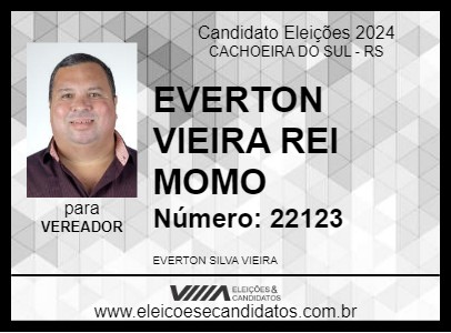 Candidato EVERTON  VIEIRA  REI MOMO 2024 - CACHOEIRA DO SUL - Eleições