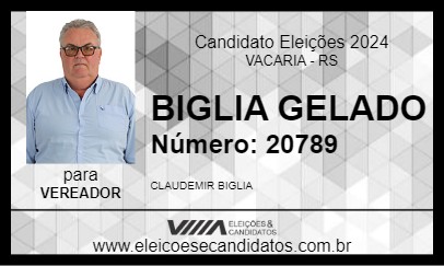 Candidato BIGLIA GELADO 2024 - VACARIA - Eleições