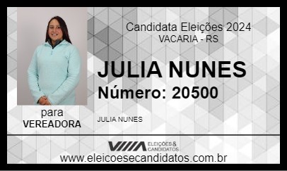 Candidato JULIA NUNES 2024 - VACARIA - Eleições