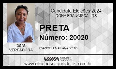 Candidato PRETA 2024 - DONA FRANCISCA - Eleições