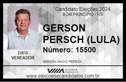 Candidato GERSON PERSCH (LULA) 2024 - BOM PRINCÍPIO - Eleições