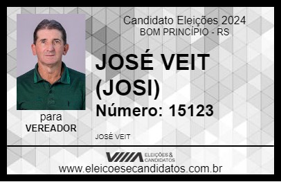 Candidato JOSÉ VEIT (JOSI) 2024 - BOM PRINCÍPIO - Eleições