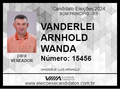 Candidato VANDERLEI ARNHOLD WANDA 2024 - BOM PRINCÍPIO - Eleições