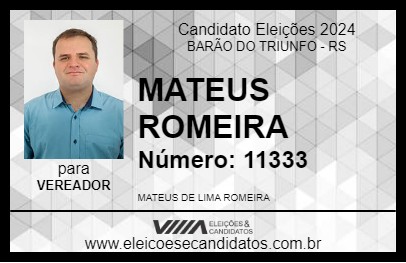 Candidato MATEUS ROMEIRA 2024 - BARÃO DO TRIUNFO - Eleições