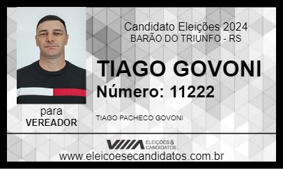 Candidato TIAGO GOVONI 2024 - BARÃO DO TRIUNFO - Eleições