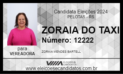 Candidato ZORAIA DO TAXI 2024 - PELOTAS - Eleições