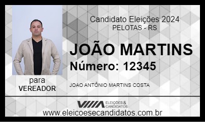 Candidato JOÃO MARTINS 2024 - PELOTAS - Eleições