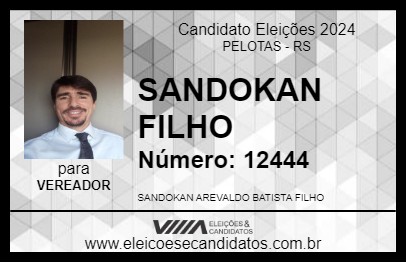 Candidato SANDOKAN FILHO 2024 - PELOTAS - Eleições