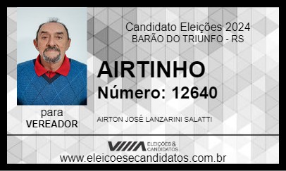 Candidato AIRTINHO 2024 - BARÃO DO TRIUNFO - Eleições