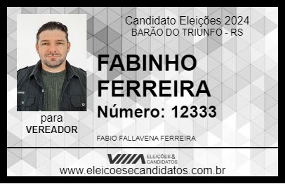 Candidato FABINHO FERREIRA 2024 - BARÃO DO TRIUNFO - Eleições