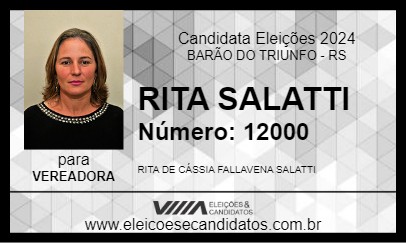 Candidato RITA SALATTI 2024 - BARÃO DO TRIUNFO - Eleições