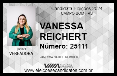 Candidato VANESSA REICHERT 2024 - CAMPO BOM - Eleições