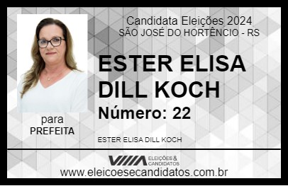 Candidato ESTER ELISA DILL KOCH 2024 - SÃO JOSÉ DO HORTÊNCIO - Eleições