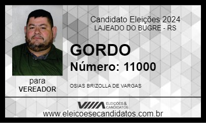 Candidato GORDO 2024 - LAJEADO DO BUGRE - Eleições