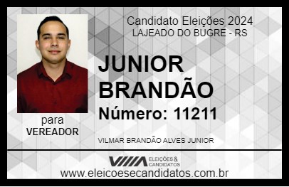 Candidato JUNIOR BRANDÃO 2024 - LAJEADO DO BUGRE - Eleições