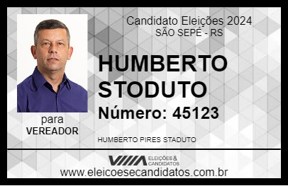 Candidato HUMBERTO STODUTO 2024 - SÃO SEPÉ - Eleições