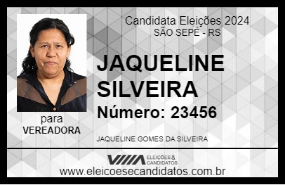 Candidato JAQUELINE SILVEIRA 2024 - SÃO SEPÉ - Eleições