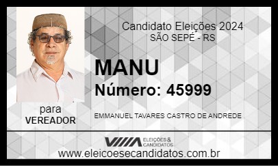 Candidato MANU 2024 - SÃO SEPÉ - Eleições