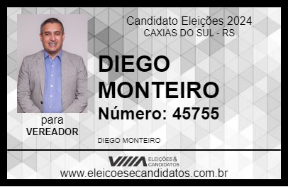 Candidato DIEGO MONTEIRO 2024 - CAXIAS DO SUL - Eleições