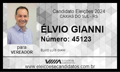 Candidato ÉLVIO GIANNI 2024 - CAXIAS DO SUL - Eleições