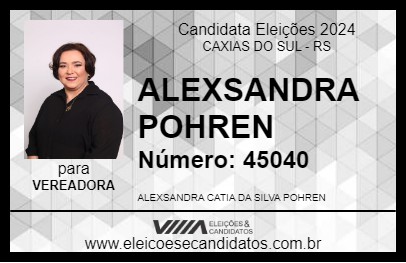 Candidato ALEXSANDRA POHREN 2024 - CAXIAS DO SUL - Eleições