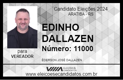 Candidato EDINHO DALLAZEN 2024 - ARATIBA - Eleições