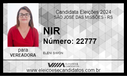 Candidato NIR 2024 - SÃO JOSÉ DAS MISSÕES - Eleições