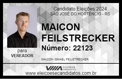 Candidato MAICON FEILSTRECKER 2024 - SÃO JOSÉ DO HORTÊNCIO - Eleições