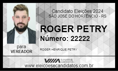 Candidato ROGER PETRY 2024 - SÃO JOSÉ DO HORTÊNCIO - Eleições