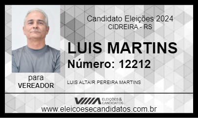 Candidato LUIS MARTINS 2024 - CIDREIRA - Eleições