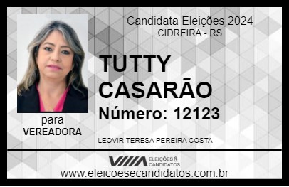 Candidato TUTTY CASARÃO 2024 - CIDREIRA - Eleições