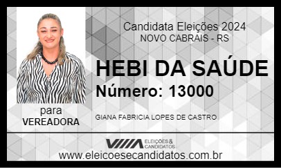 Candidato HEBI DA SAÚDE 2024 - NOVO CABRAIS - Eleições