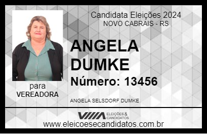 Candidato ANGELA DUMKE 2024 - NOVO CABRAIS - Eleições