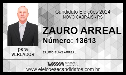 Candidato ZAURO ARREAL 2024 - NOVO CABRAIS - Eleições