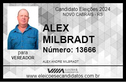 Candidato ALEX MILBRADT 2024 - NOVO CABRAIS - Eleições