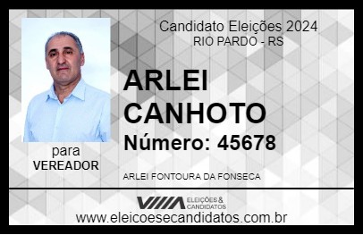 Candidato ARLEI CANHOTO 2024 - RIO PARDO - Eleições