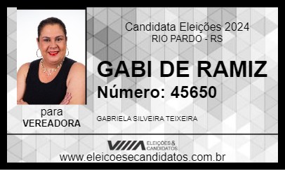 Candidato GABI DE RAMIZ 2024 - RIO PARDO - Eleições