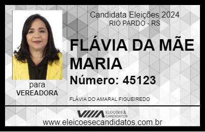 Candidato FLÁVIA DA MÃE MARIA 2024 - RIO PARDO - Eleições