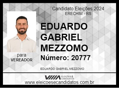 Candidato EDUARDO GABRIEL MEZZOMO 2024 - ERECHIM - Eleições