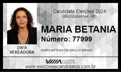 Candidato MARIA BETANIA 2024 - URUGUAIANA - Eleições