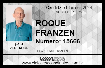 Candidato ROQUE FRANZEN 2024 - ALTO FELIZ - Eleições