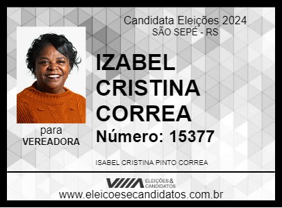 Candidato IZABEL CRISTINA CORREA 2024 - SÃO SEPÉ - Eleições