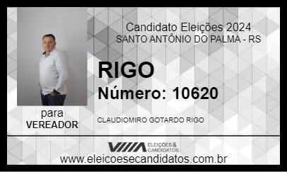 Candidato RIGO 2024 - SANTO ANTÔNIO DO PALMA - Eleições