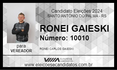 Candidato RONEI GAIESKI 2024 - SANTO ANTÔNIO DO PALMA - Eleições