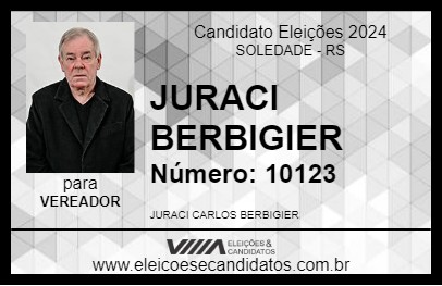 Candidato JURACI BERBIGIER 2024 - SOLEDADE - Eleições