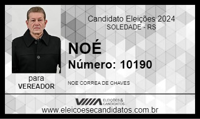 Candidato NOÉ 2024 - SOLEDADE - Eleições