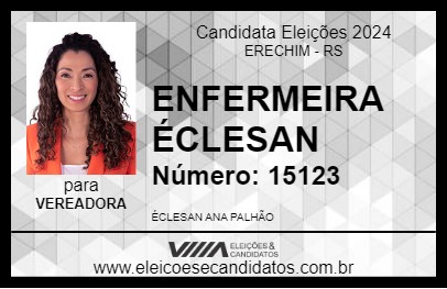 Candidato ENFERMEIRA ÉCLESAN 2024 - ERECHIM - Eleições