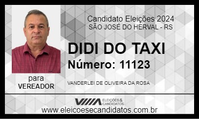 Candidato DIDI DO TAXI 2024 - SÃO JOSÉ DO HERVAL - Eleições